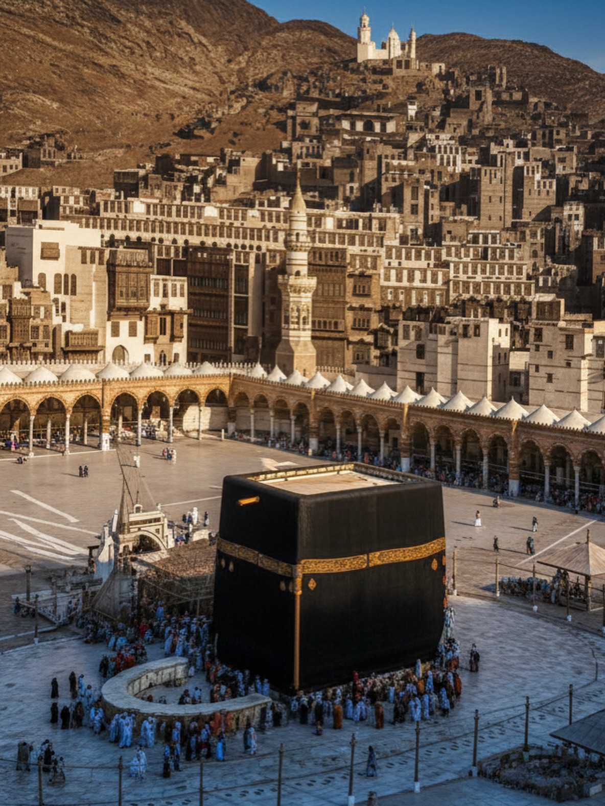 Bu fotoğraf Engin Uzun tarafından restore edip yüksek çözünürlüklü hale getirilmiştir. Kabe Fotografı