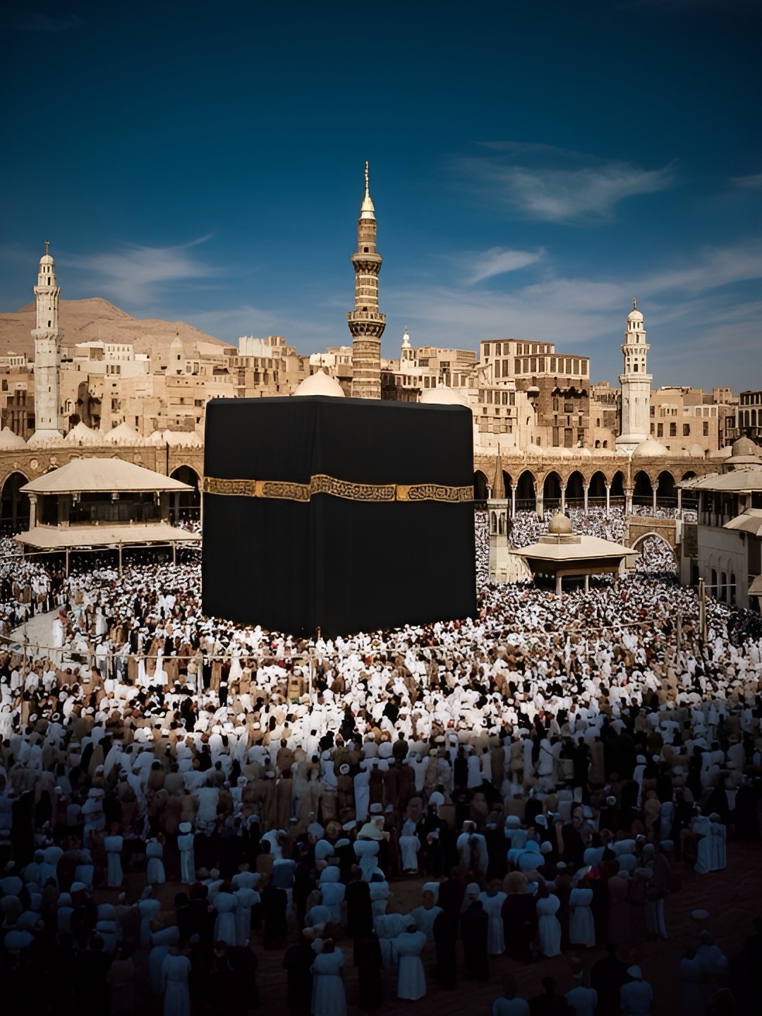 Bu fotoğraf Engin Uzun tarafından restore edip yüksek çözünürlüklü hale getirilmiştir. Kabe Fotografı