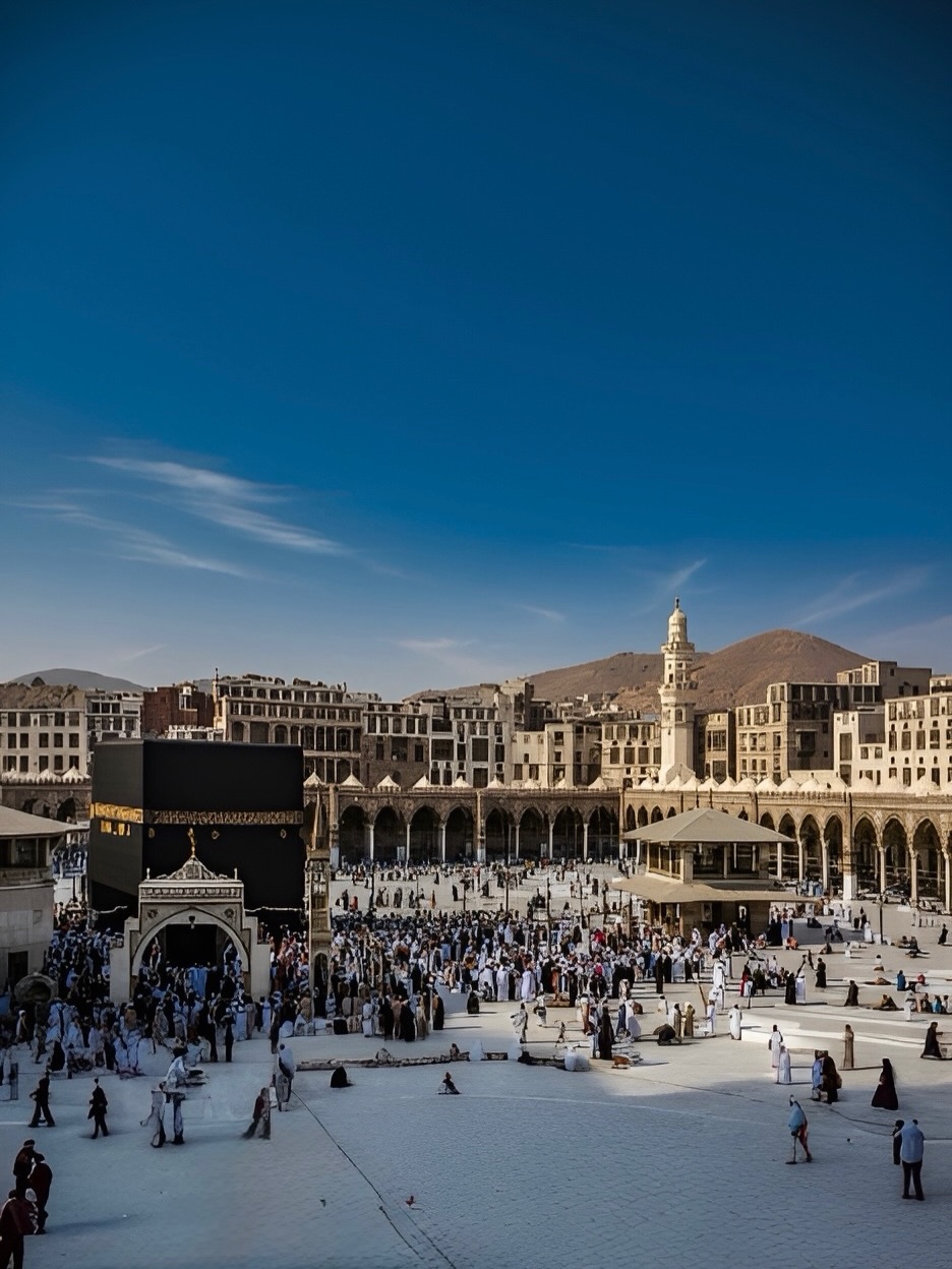 Bu fotoğraf Engin Uzun tarafından restore edip yüksek çözünürlüklü hale getirilmiştir. Kabe Fotografı