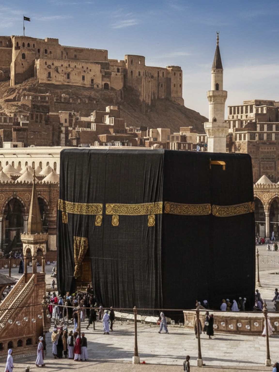 Bu fotoğraf Engin Uzun tarafından restore edip yüksek çözünürlüklü hale getirilmiştir. Kabe Fotografı