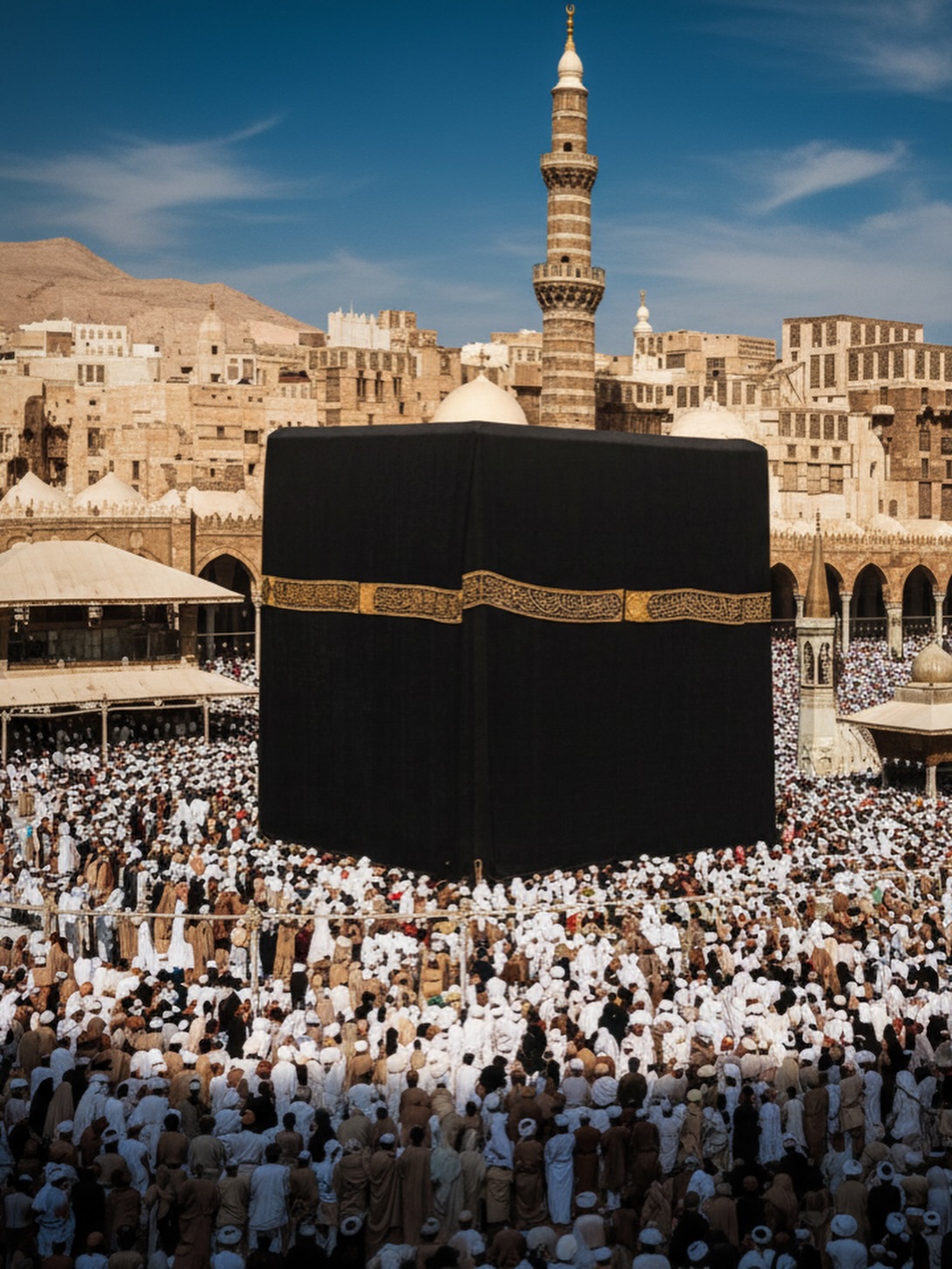 Bu fotoğraf Engin Uzun tarafından restore edip yüksek çözünürlüklü hale getirilmiştir. Kabe Fotografı